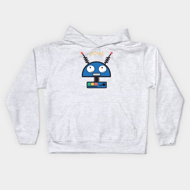 Retro Sci-Fi Fun Pet Robot BoomBoomInk Kids Hoodie by BoomBoomInk